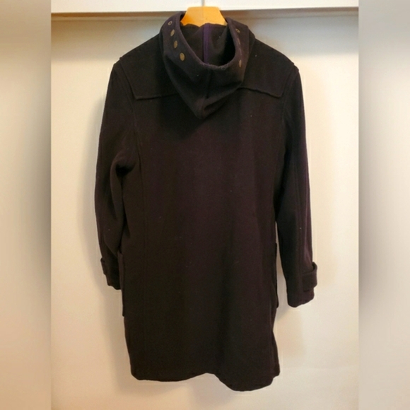 Ralph Lauren Hooded Double-faced Wool Duffel Coat. Blue/black. Women size M. - Picture 2 of 11